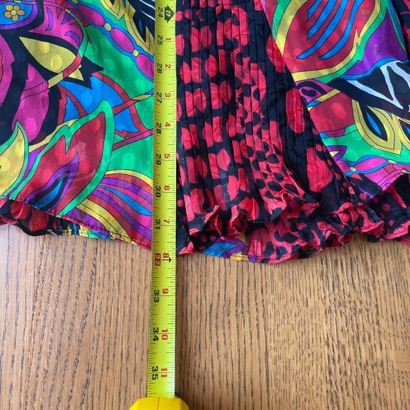 Diane Freis Two Piece Psychedelic Drop Waist Skirt Set Vintage Boho Festival VTG - Picture 8 of 16